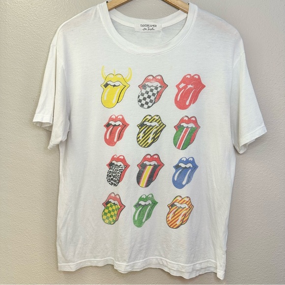 Daydreamer x Free People Rolling Stones 12 Tongues Distressed Graphic Tee - Picture 7 of 8